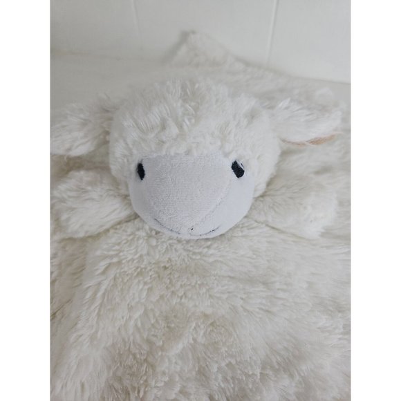 Manhattan Kids Baby Lovey Security Blanket White Lamb Sheep Brown Ears 13 Inches - Picture 2 of 6